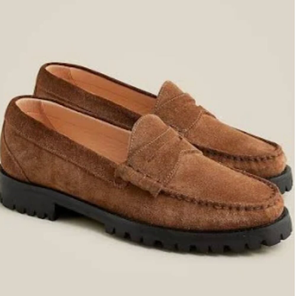 J. Crew Winona Lug Sole Penny Loafers in Toffee Size 9